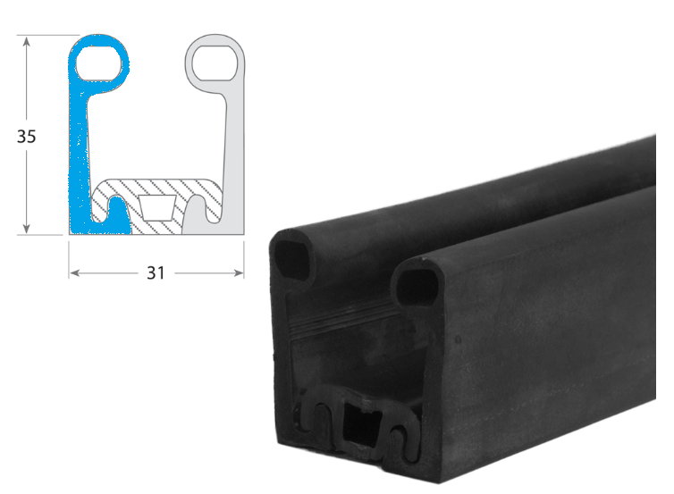 Burlete de Arrastre Serie 2340 - Caffsa (Rollo 12 mts)