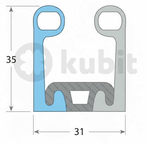 Burlete de Serie 2340-3530/511 - Caffsa (Rollo 12 mts)