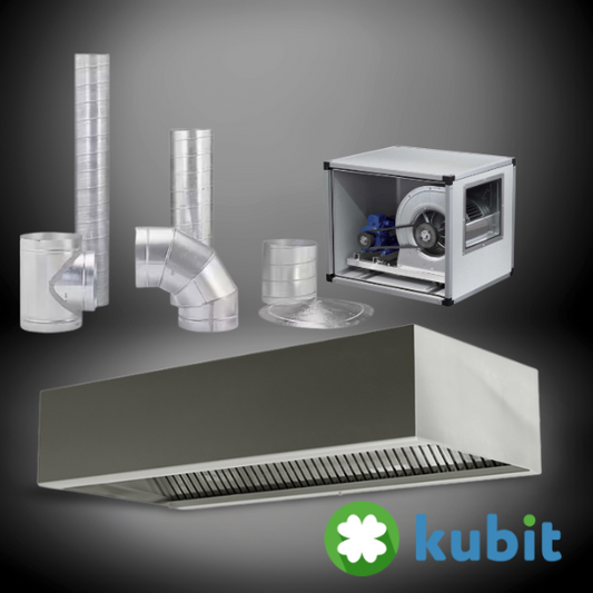 Kit Campana Industrial Mural Instalado* 2 Mts Acero Inoxidable (Motor 5900m3)