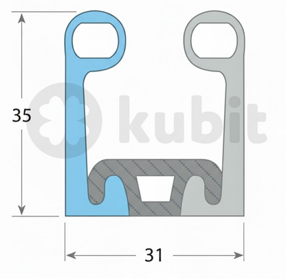 Burlete de Serie 2340-3530/511 - Caffsa (Rollo 12 mts)