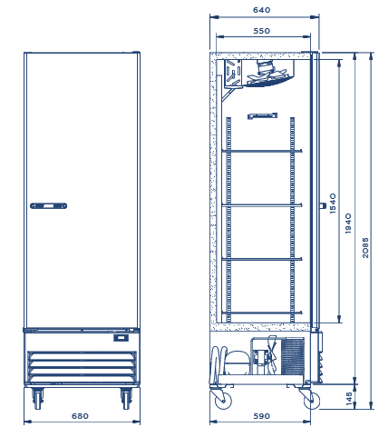 Refrigerador Profesional MIMET HV-19 - Acero Inoxidable