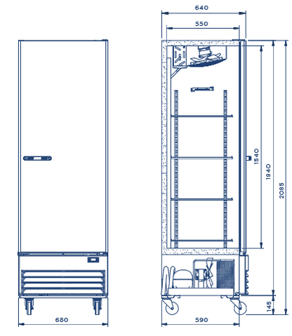 Refrigerador Profesional MIMET HV-19 - Acero Inoxidable