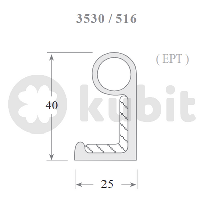 Burlete de Arrastre 240 Caffsa para Puertas Frigoríficas (12 mt)