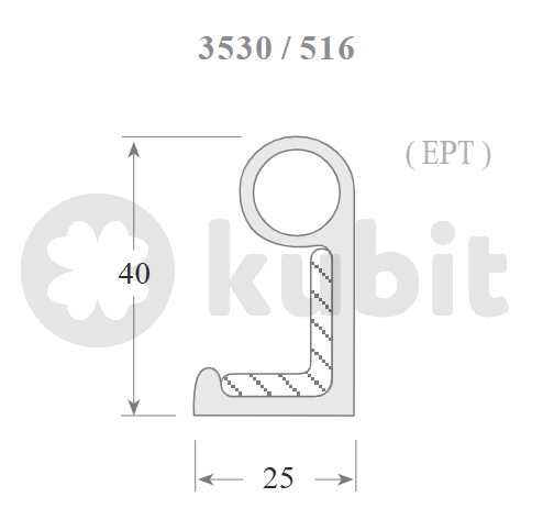 Burlete de Arrastre 240 Caffsa para Puertas Frigoríficas (12 mt)
