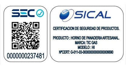 Horno Industrial 58x65 cm Certificado